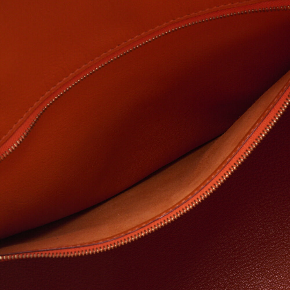 HERMES Birkin 35 Handbag Tryon Clément Leather Clément Orange Gold-Tone Hardware Pre-Owned - Vintage La Charme