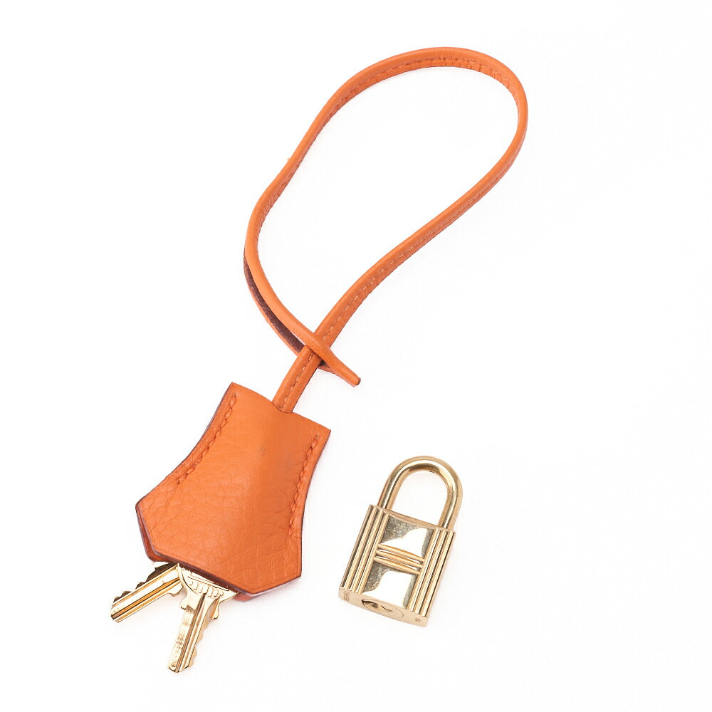 HERMES Birkin 35 Handbag Tryon Clément Leather Clément Orange Gold-Tone Hardware Pre-Owned - Vintage La Charme