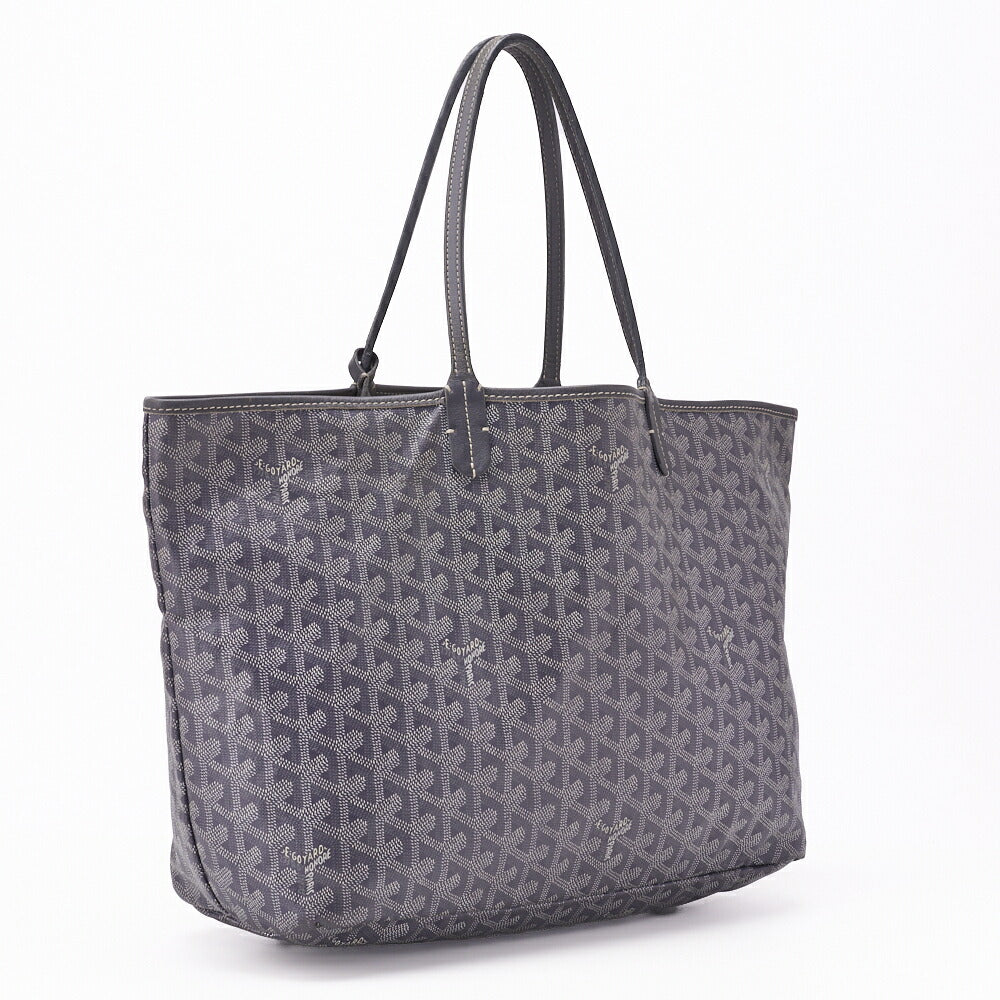 Goyard Saint Louis PM Tote Bag Coated Canvas Gray Silver-Tone Hardware Pre-Owned - Vintage La Charme