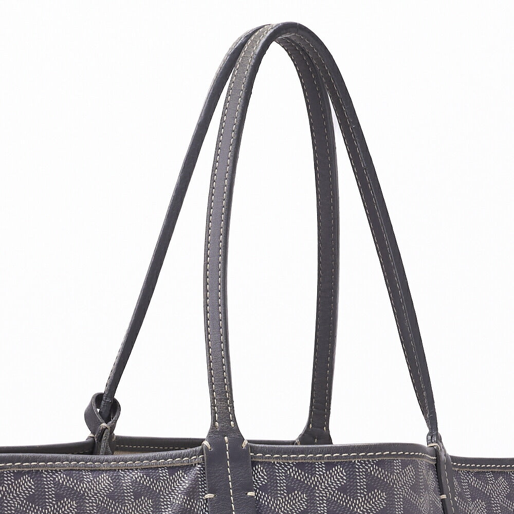 Goyard Saint Louis PM Tote Bag Coated Canvas Gray Silver-Tone Hardware Pre-Owned - Vintage La Charme
