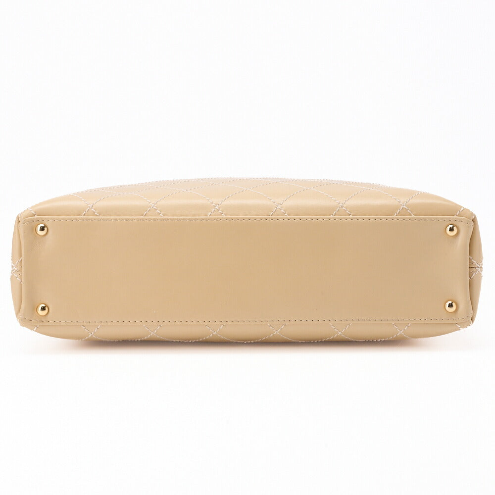 CHANEL Shoulder Bag, Matelasse Coco Mark One, Calf Leather, Beige, Gold-Tone Hardware, Pre-Owned - Vintage La Charme