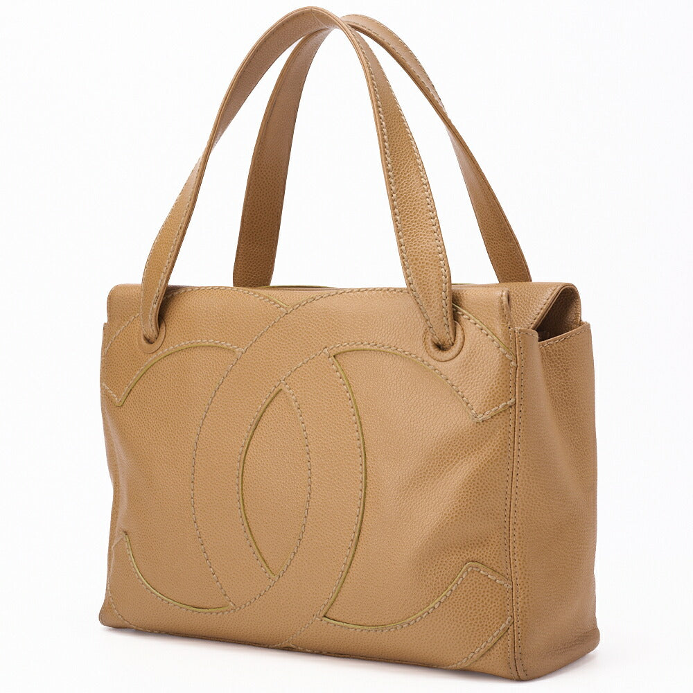 CHANEL Tote Bag, Wild Stitch Coco Mark, Caviar Skin, Beige, Gold-Tone Hardware, Pre-Owned - Vintage La Charme