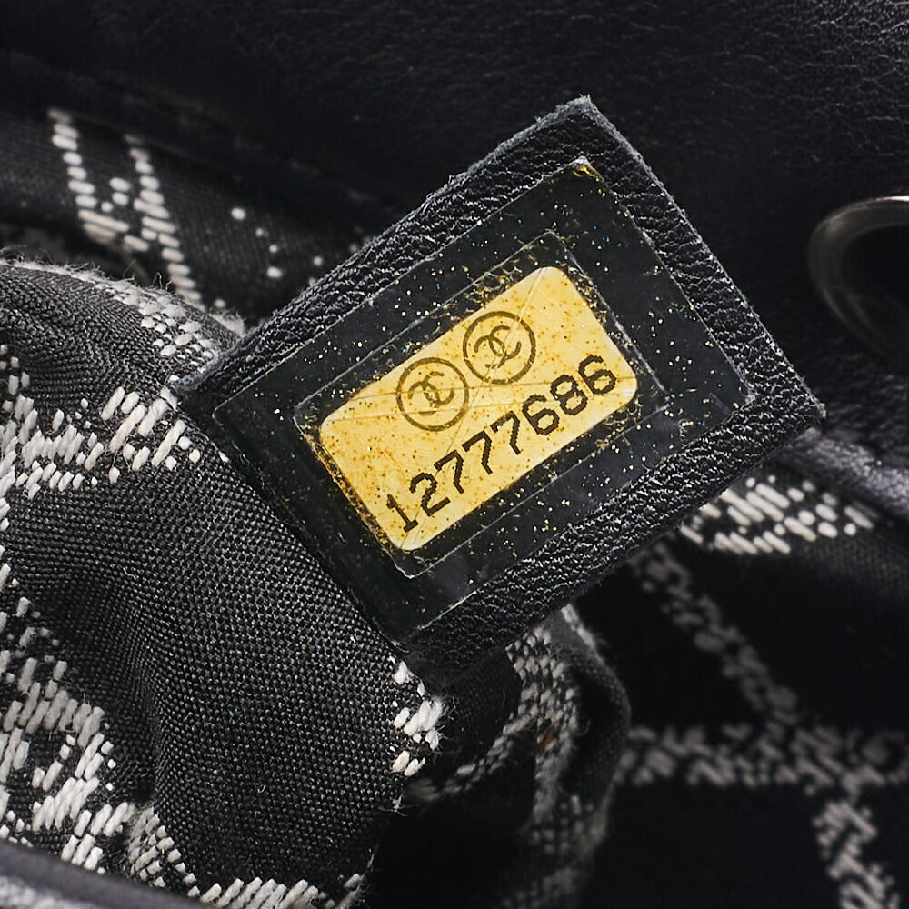 CHANEL Mini Tote Bag Essential Logo Mark Lambskin Black Silver-Tone Hardware Pre-Owned - Vintage La Charme