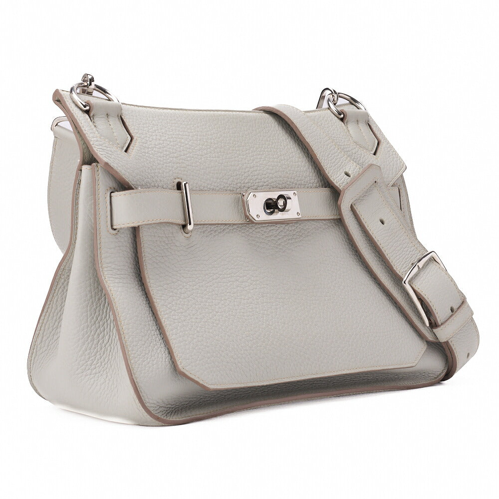 HERMES Gypsiere 30 Shoulder Bag Clemence Gris Mouette Silver-Tone Hardware Pre-Owned - Vintage La Charme
