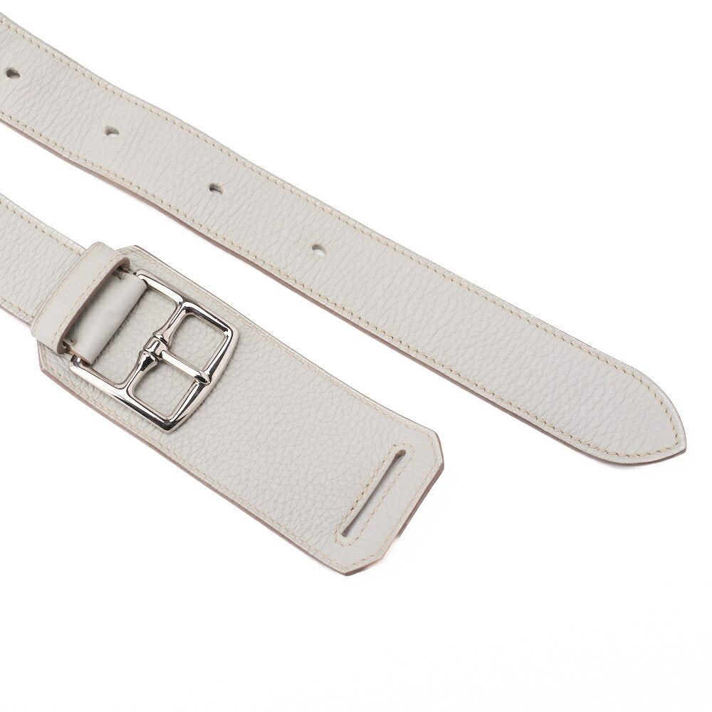 HERMES Gypsiere 30 Shoulder Bag Clemence Gris Mouette Silver-Tone Hardware Pre-Owned - Vintage La Charme