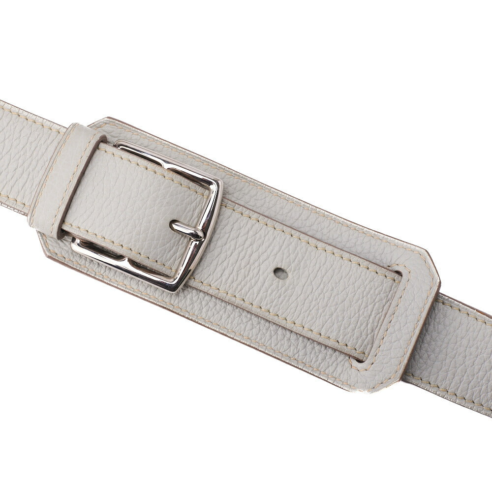 HERMES Gypsiere 30 Shoulder Bag Clemence Gris Mouette Silver-Tone Hardware Pre-Owned - Vintage La Charme