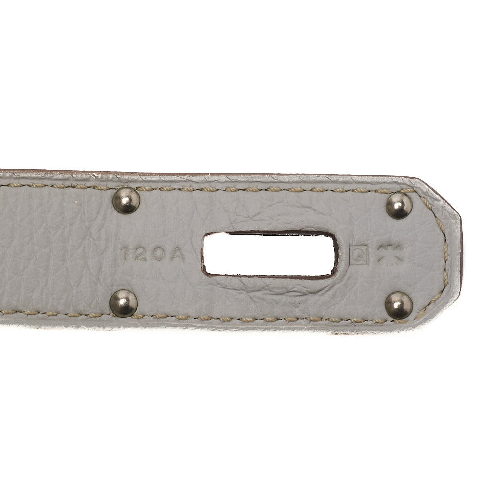 HERMES Gypsiere 30 Shoulder Bag Clemence Gris Mouette Silver-Tone Hardware Pre-Owned - Vintage La Charme