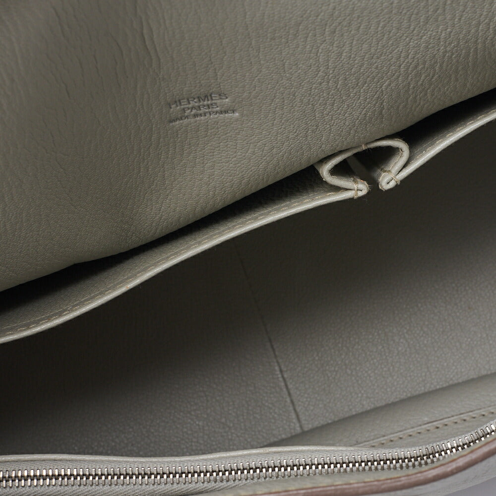 HERMES Gypsiere 30 Shoulder Bag Clemence Gris Mouette Silver-Tone Hardware Pre-Owned - Vintage La Charme