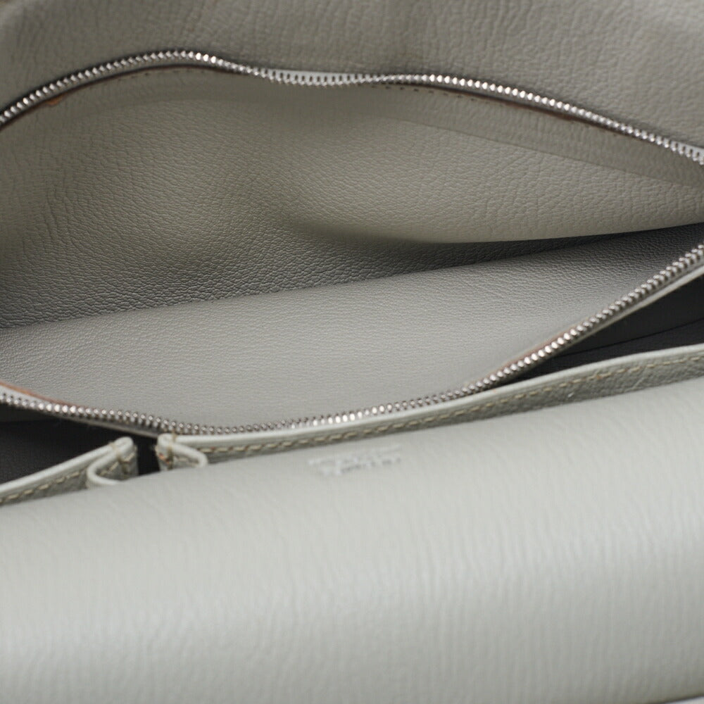 HERMES Gypsiere 30 Shoulder Bag Clemence Gris Mouette Silver-Tone Hardware Pre-Owned - Vintage La Charme