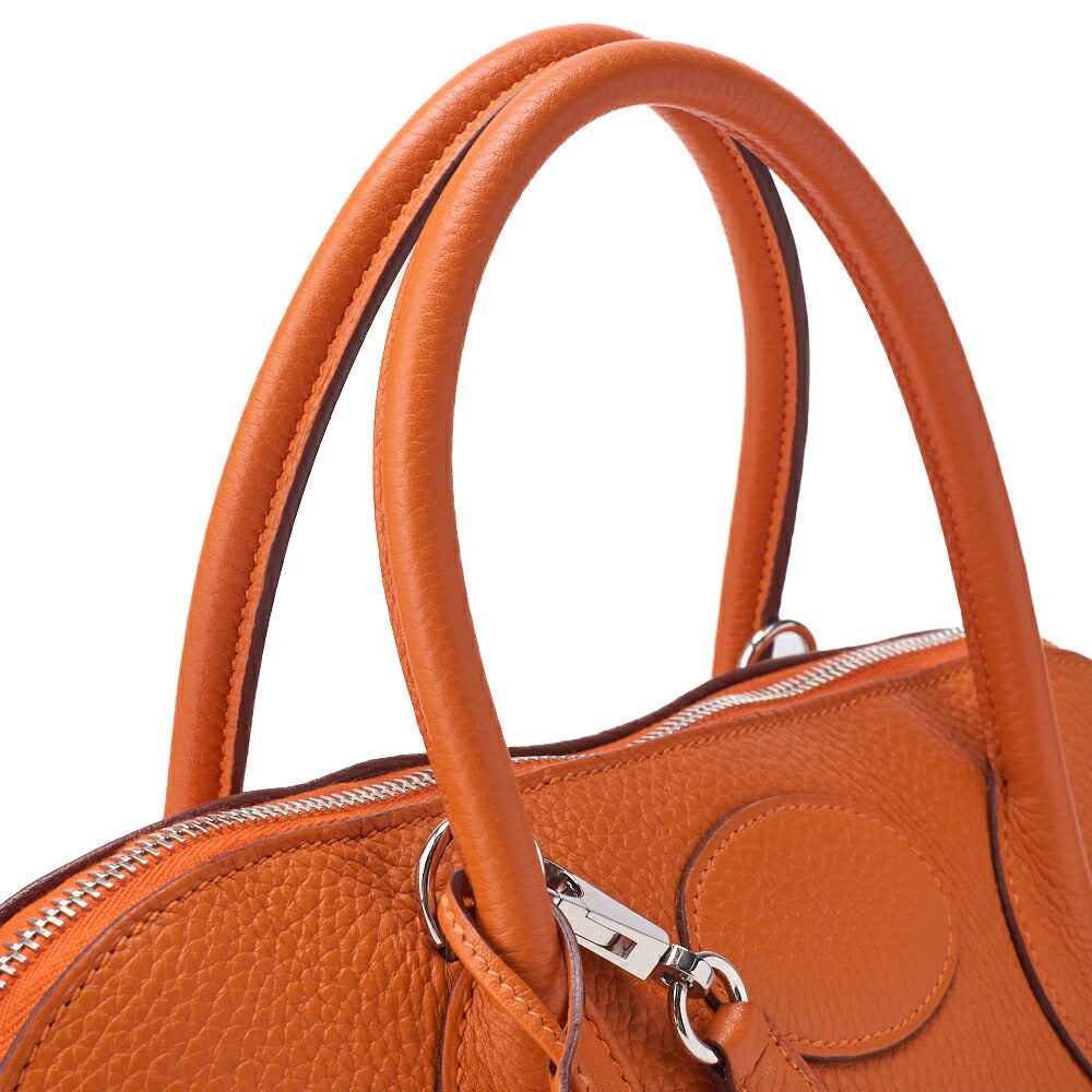 HERMES Bolide 35 Handbag Shoulder Bag Tryon Clemence Orange Silver-Tone Hardware Pre-Owned - Vintage La Charme