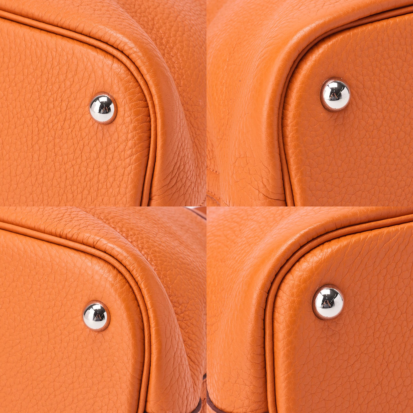 HERMES Bolide 35 Handbag Shoulder Bag Tryon Clemence Orange Silver-Tone Hardware Pre-Owned - Vintage La Charme