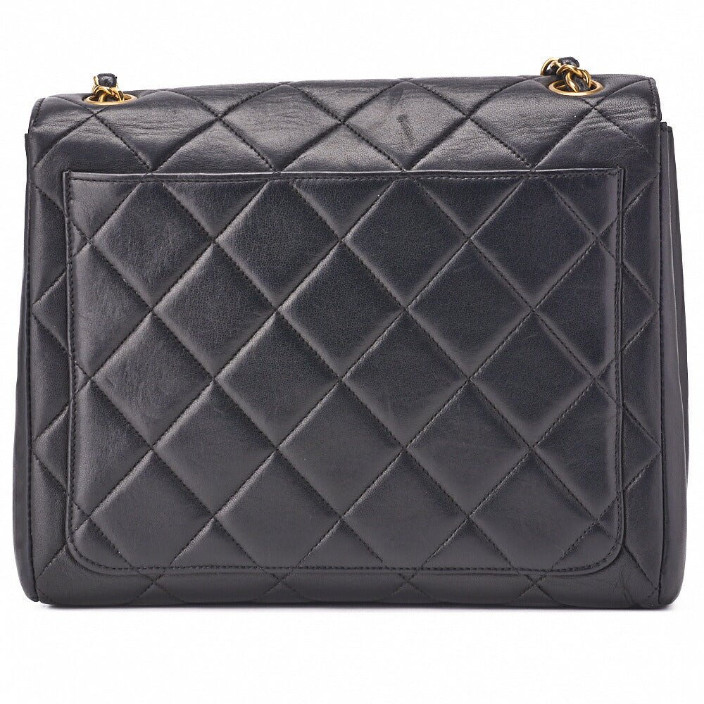 CHANEL Shoulder Bag Matelasse Lambskin Black Gold-Tone Hardware Pre-Owned - Vintage La Charme