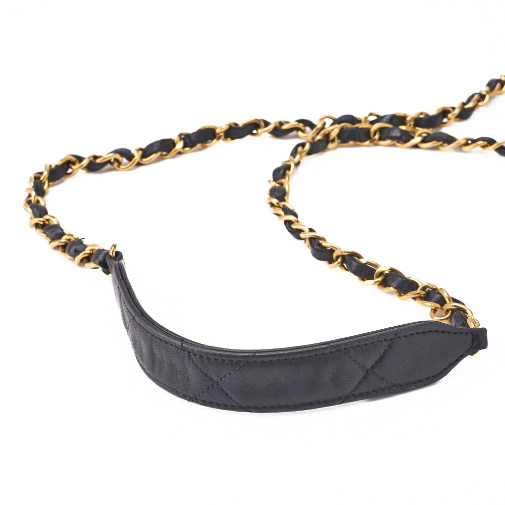 CHANEL Shoulder Bag Matelasse Lambskin Black Gold-Tone Hardware Pre-Owned - Vintage La Charme