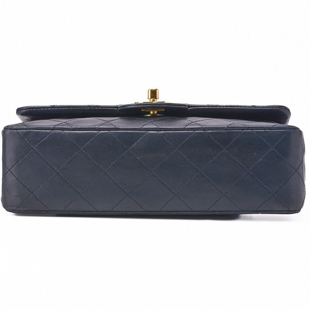 CHANEL Chain Shoulder Bag Matelasse Double Flap Lambskin Dark Navy Gold-Tone Hardware Pre-Owned - Vintage La Charme