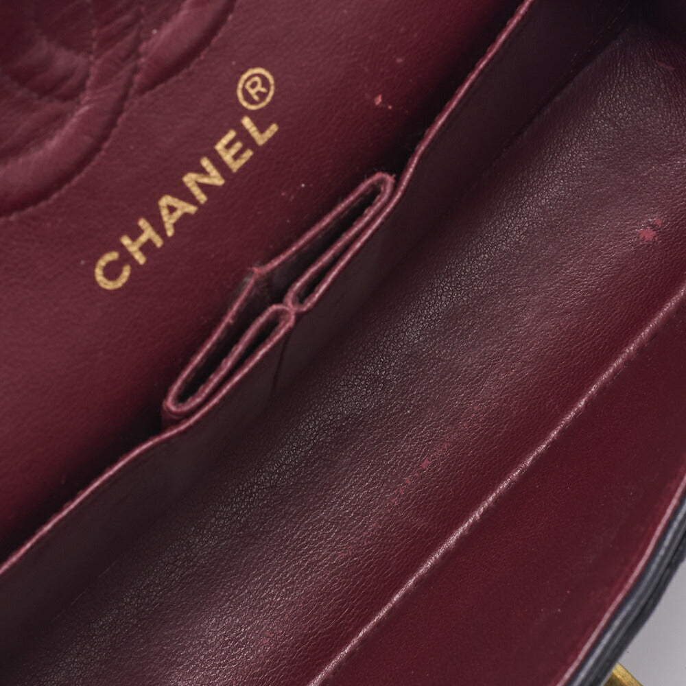 CHANEL Chain Shoulder Bag Matelasse Double Flap Lambskin Dark Navy Gold-Tone Hardware Pre-Owned - Vintage La Charme