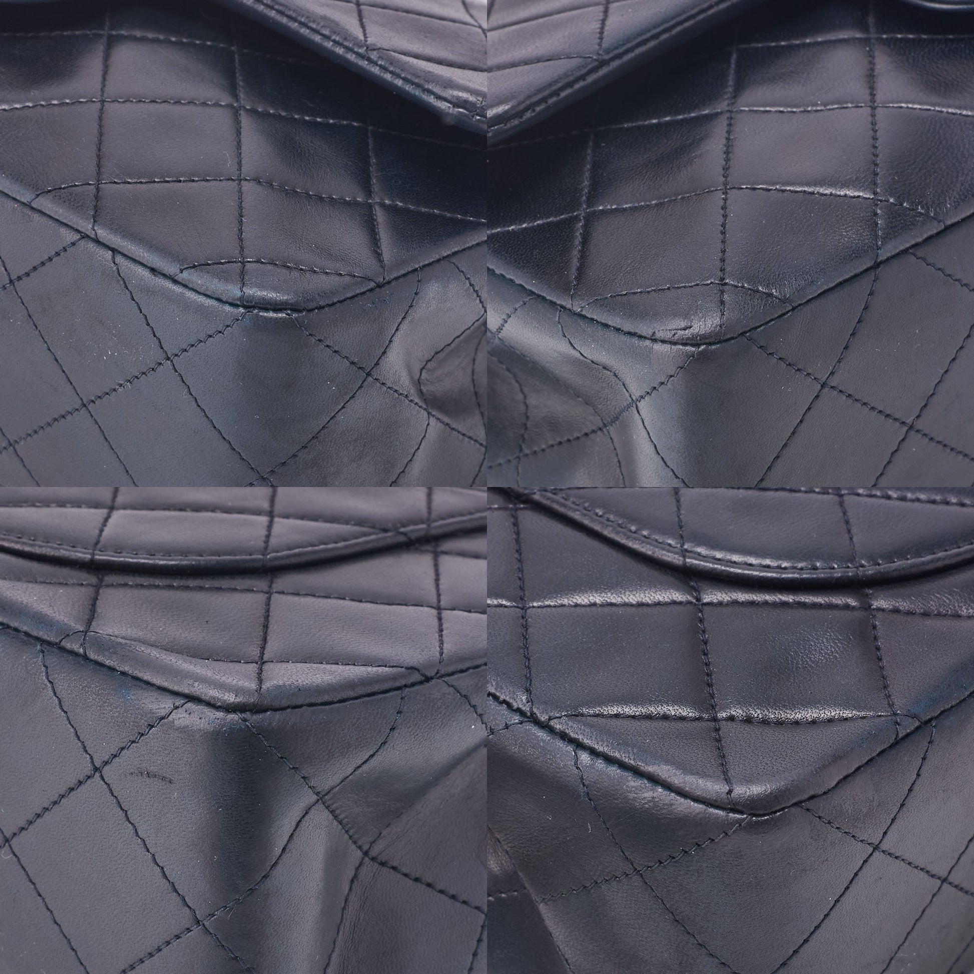 CHANEL Chain Shoulder Bag Matelasse Double Flap Lambskin Dark Navy Gold-Tone Hardware Pre-Owned - Vintage La Charme