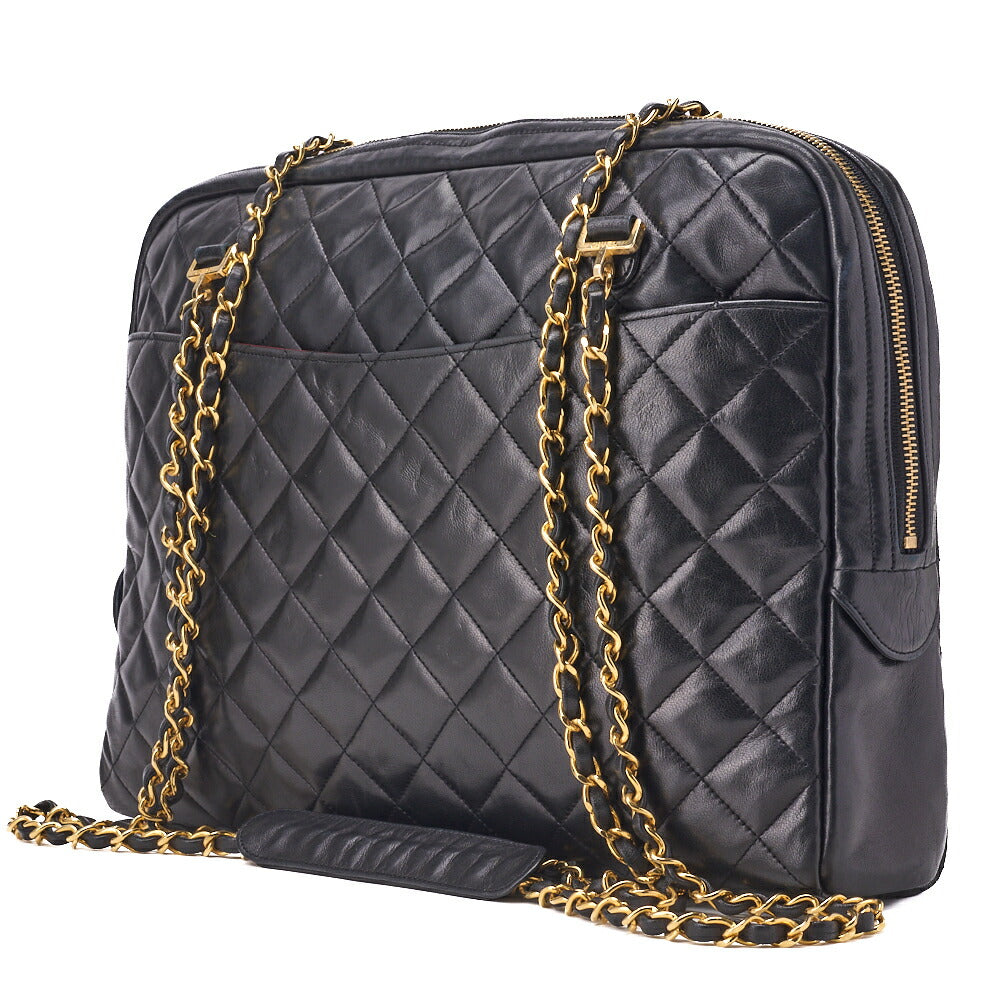 Chanel Shoulder Bag Matelasse Lambskin Black Gold-Tone Hardware Pre-Owned - Vintage La Charme