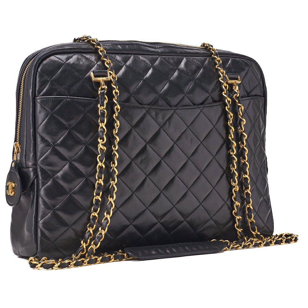 Chanel Shoulder Bag Matelasse Lambskin Black Gold-Tone Hardware Pre-Owned - Vintage La Charme