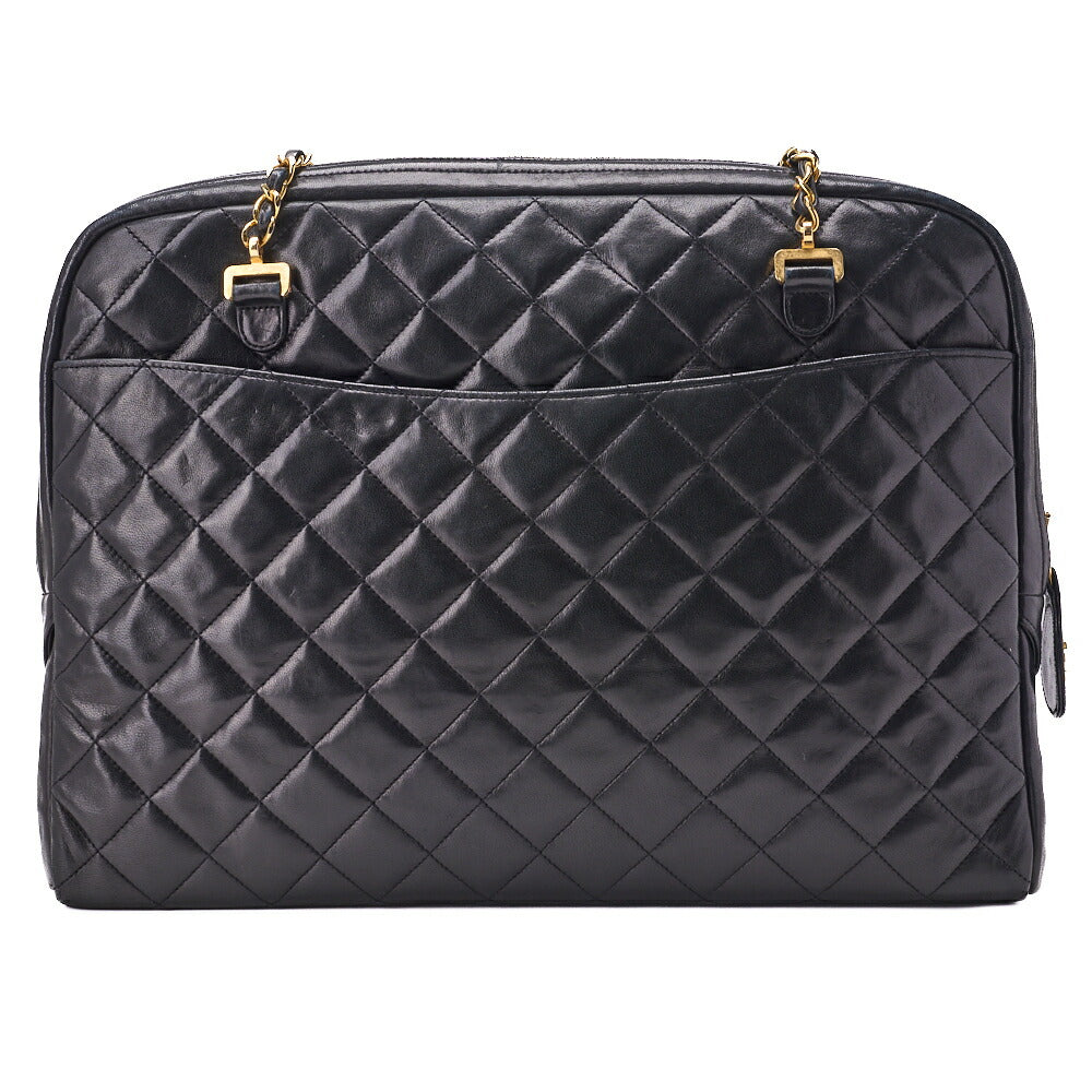 Chanel Shoulder Bag Matelasse Lambskin Black Gold-Tone Hardware Pre-Owned - Vintage La Charme