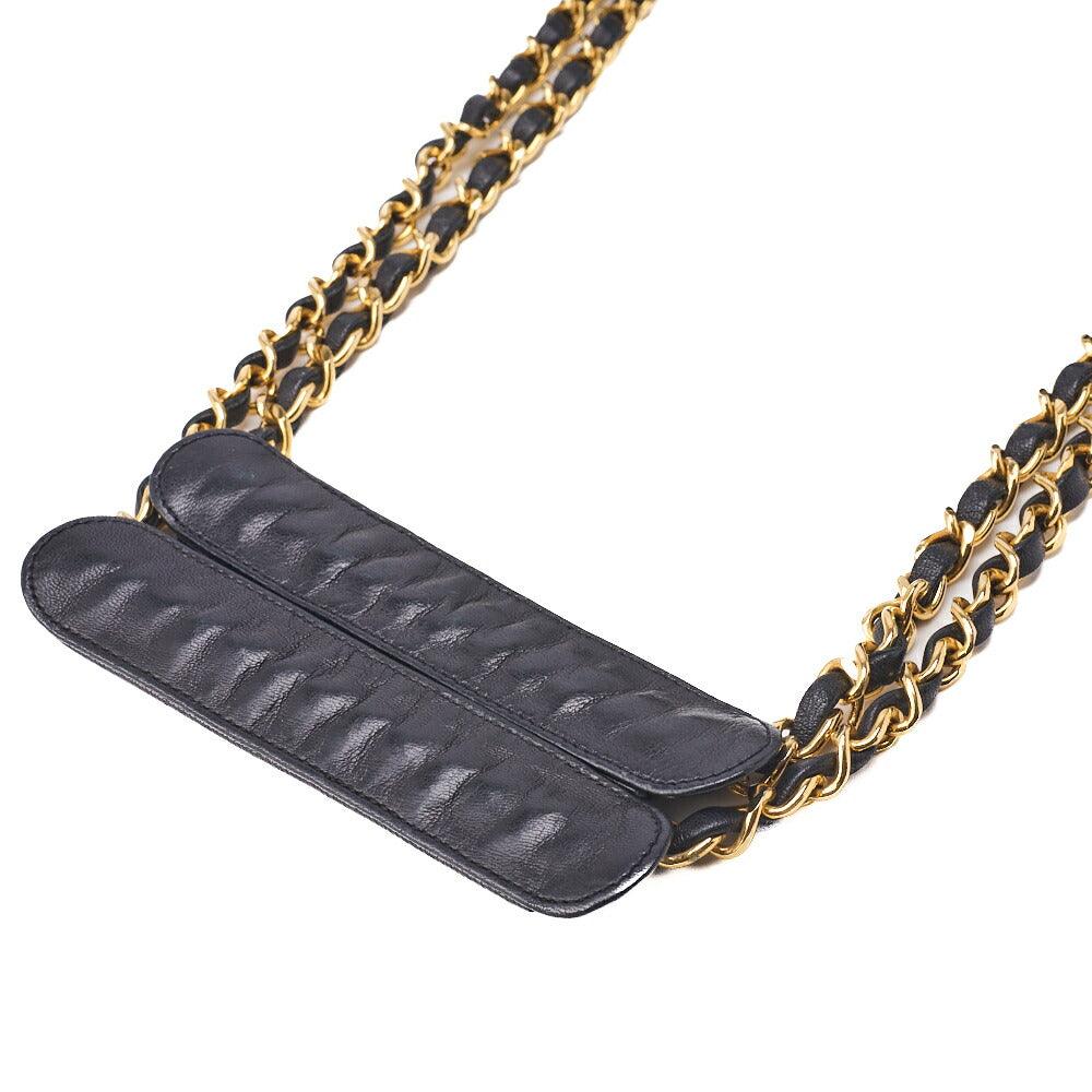 Chanel Shoulder Bag Matelasse Lambskin Black Gold-Tone Hardware Pre-Owned - Vintage La Charme