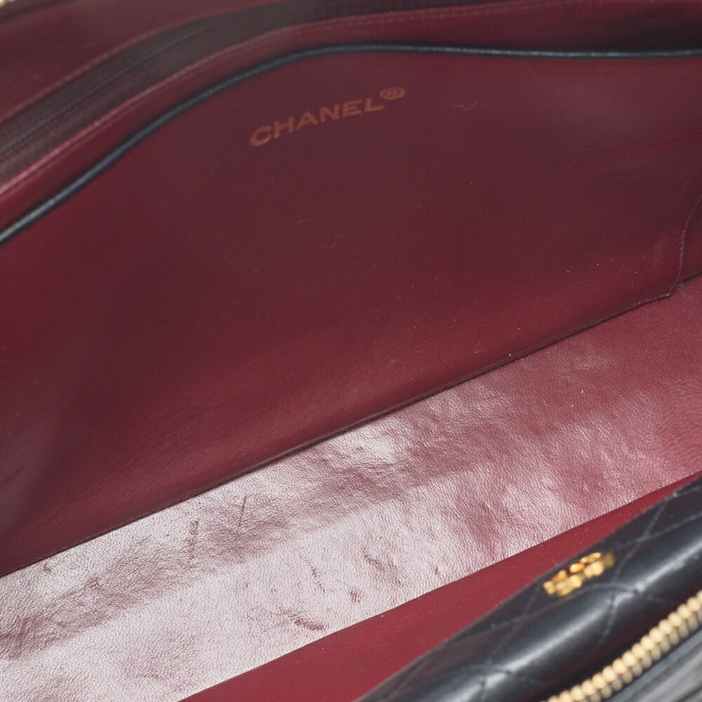 Chanel Shoulder Bag Matelasse Lambskin Black Gold-Tone Hardware Pre-Owned - Vintage La Charme