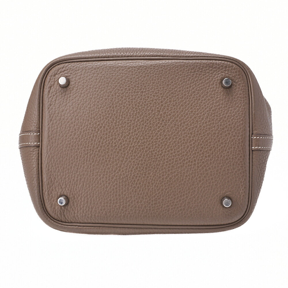 HERMES Picotin Rock MM Handbag, Tryon Clemence, Etoupe, Silver-Tone Hardware, Pre-Owned - Vintage La Charme
