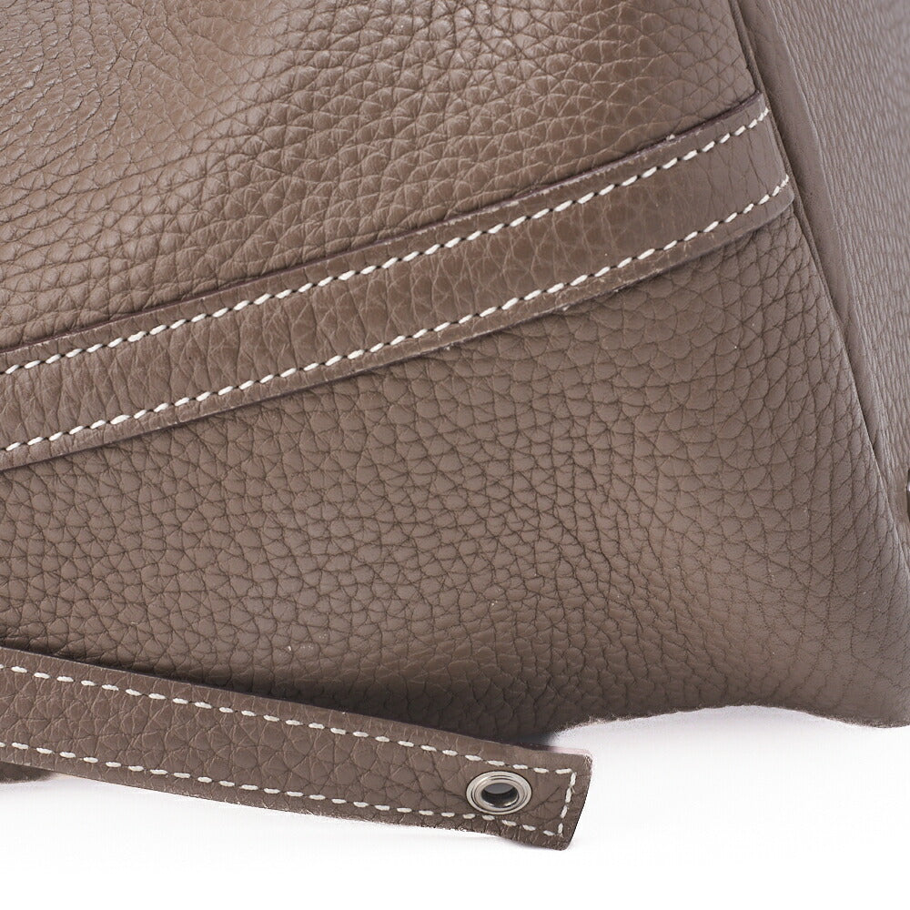 HERMES Picotin Rock MM Handbag, Tryon Clemence, Etoupe, Silver-Tone Hardware, Pre-Owned - Vintage La Charme