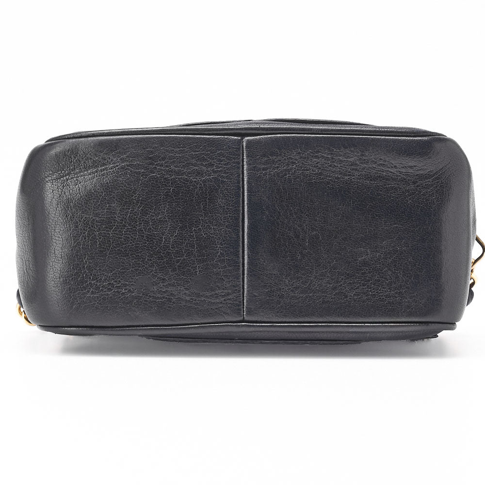 CHANEL Shoulder Bag, Coco Mark Fringe Chain Shoulder, Lambskin, Black, Gold-Tone Hardware, Pre-Owned - Vintage La Charme