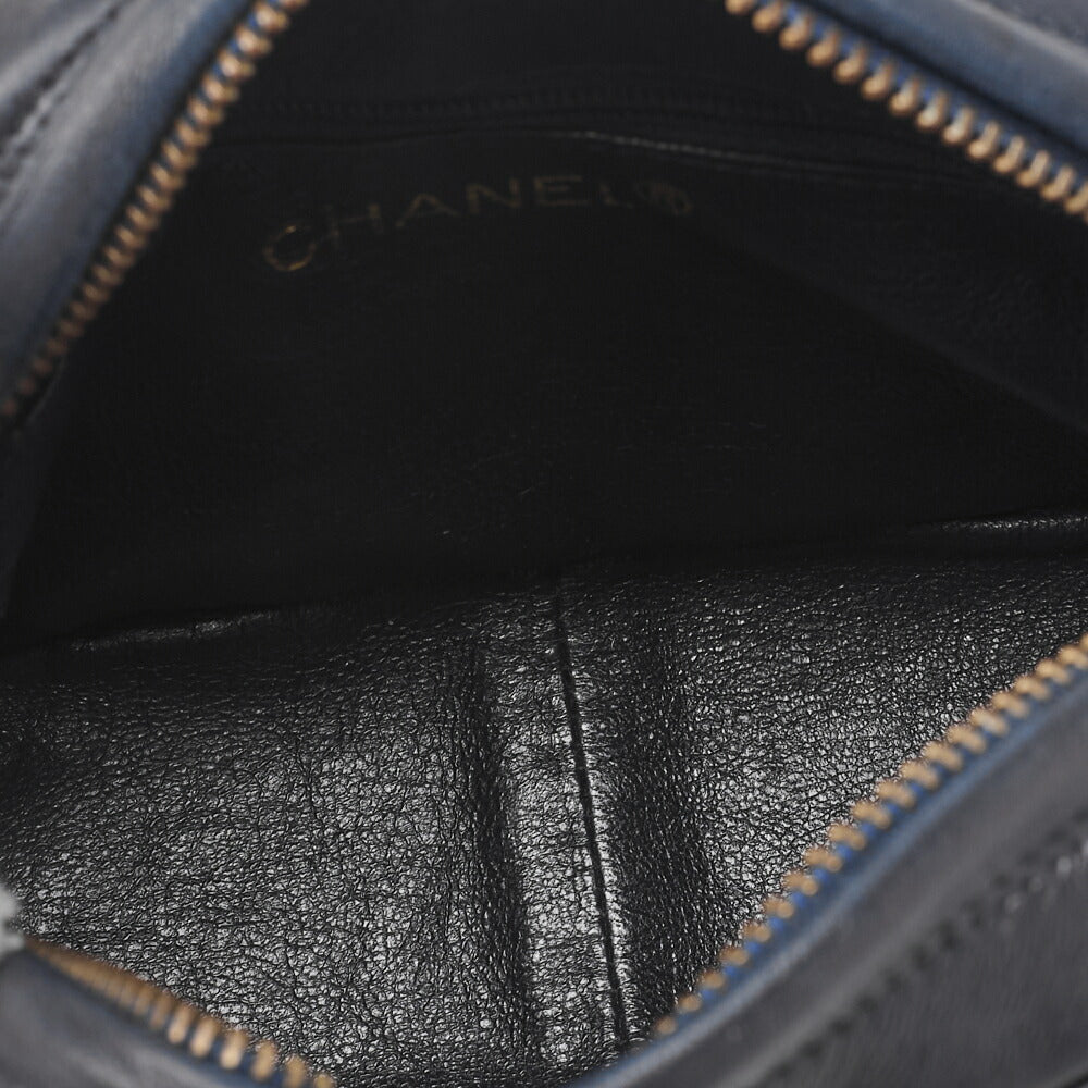 CHANEL Shoulder Bag, Coco Mark Fringe Chain Shoulder, Lambskin, Black, Gold-Tone Hardware, Pre-Owned - Vintage La Charme