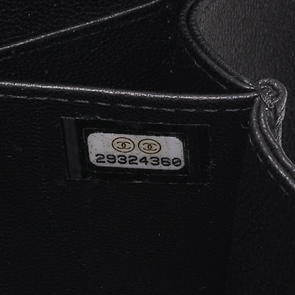 CHANEL Shoulder Bag Matelasse Coco Mark Chain Shoulder Lambskin Black Silver-Tone Hardware Pre-Owned - Vintage La Charme