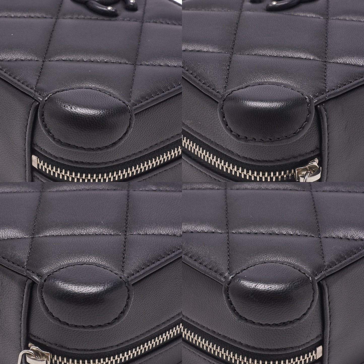 CHANEL Shoulder Bag Matelasse Coco Mark Chain Shoulder Lambskin Black Silver-Tone Hardware Pre-Owned - Vintage La Charme