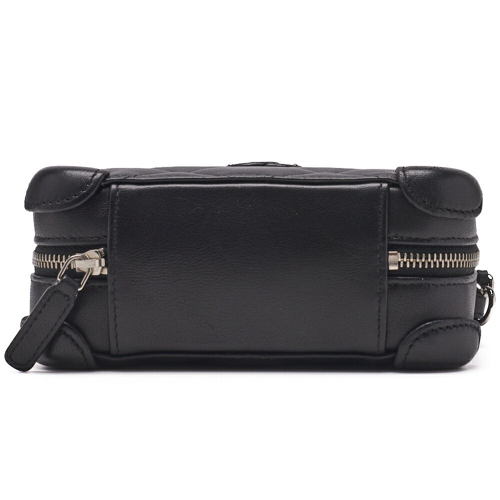 CHANEL Shoulder Bag Matelasse Coco Mark Chain Shoulder Lambskin Black Silver-Tone Hardware Pre-Owned - Vintage La Charme