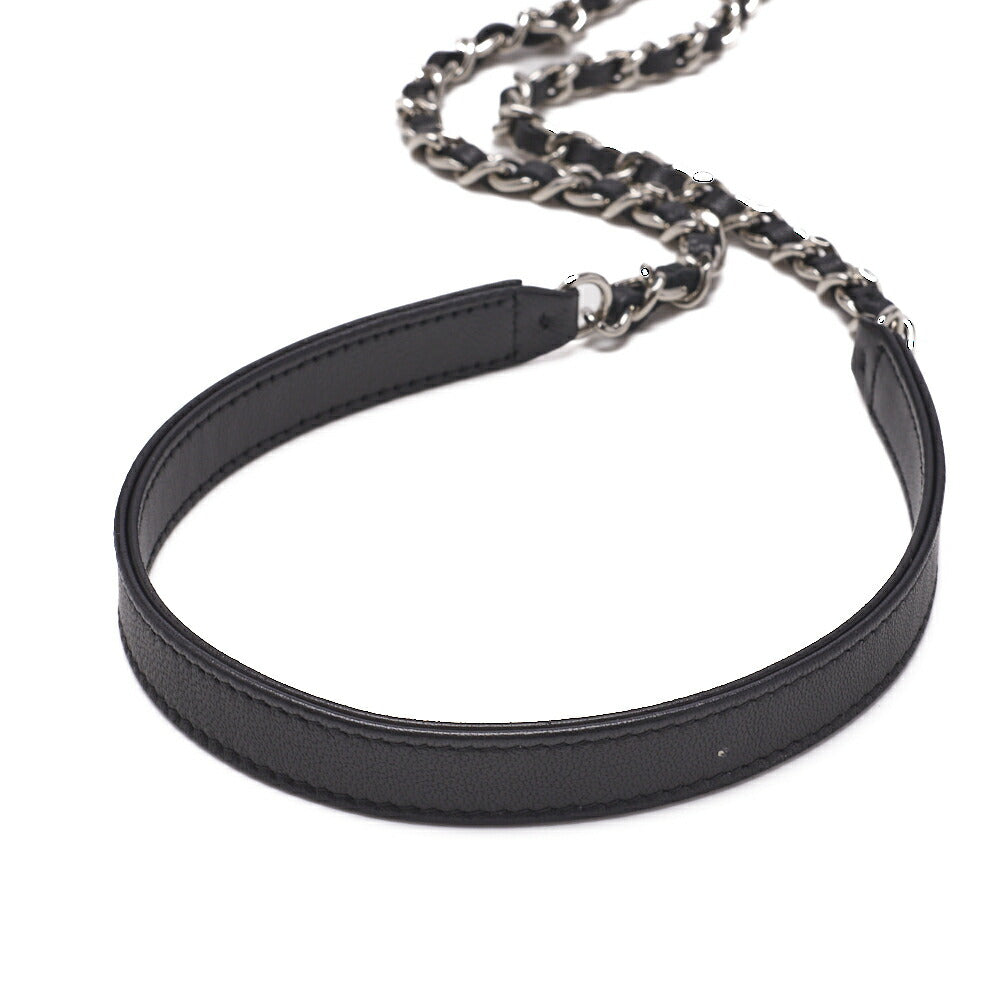 CHANEL Shoulder Bag Matelasse Coco Mark Chain Shoulder Lambskin Black Silver-Tone Hardware Pre-Owned - Vintage La Charme