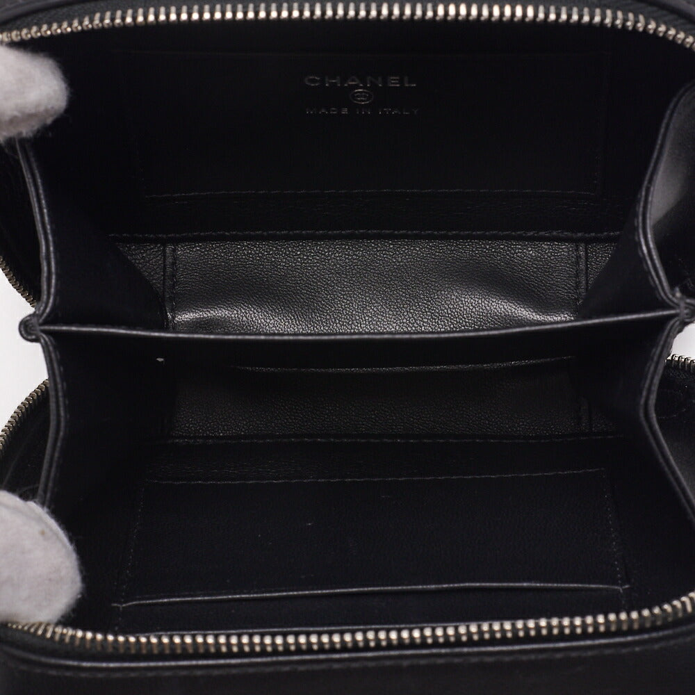 CHANEL Shoulder Bag Matelasse Coco Mark Chain Shoulder Lambskin Black Silver-Tone Hardware Pre-Owned - Vintage La Charme