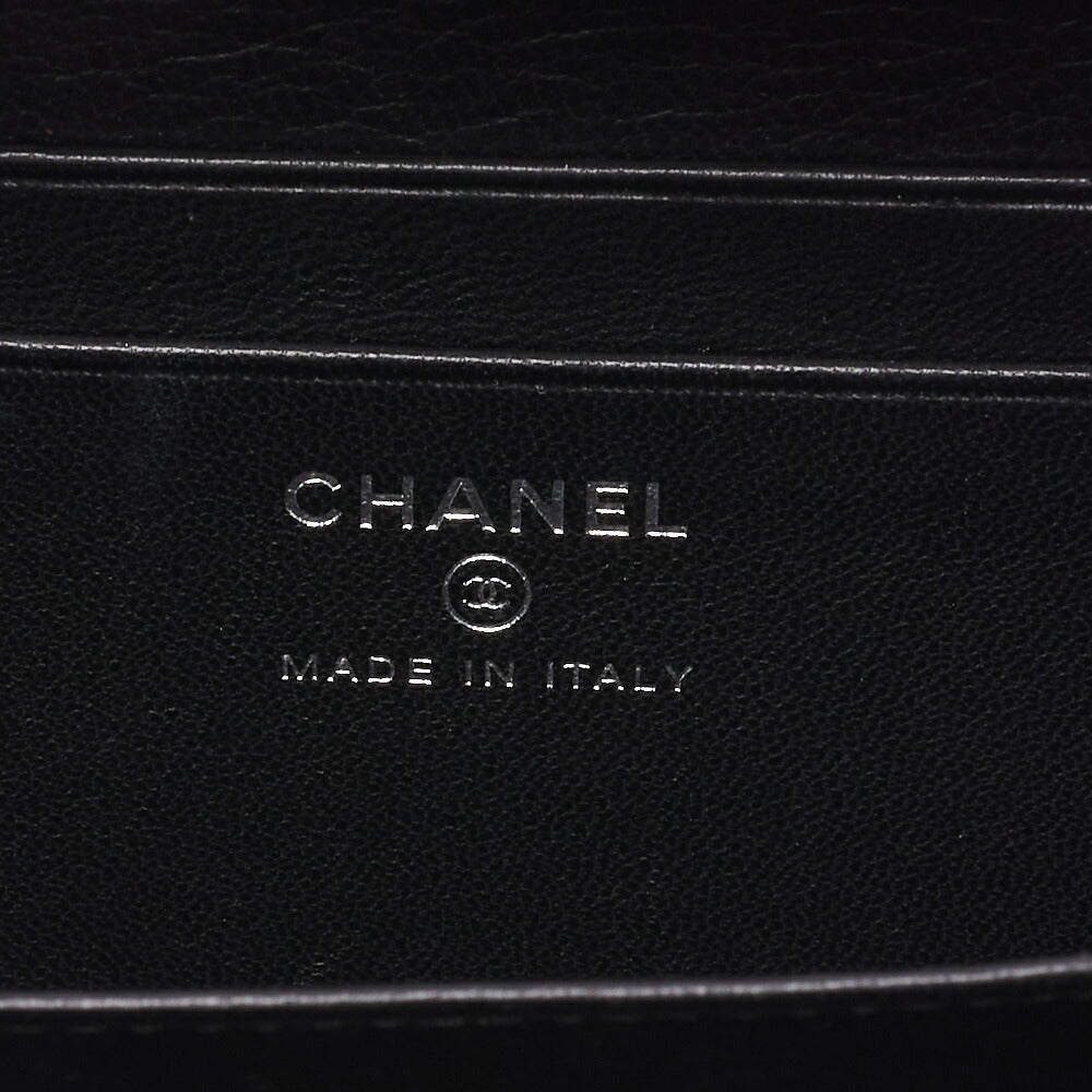 CHANEL Shoulder Bag Matelasse Coco Mark Chain Shoulder Lambskin Black Silver-Tone Hardware Pre-Owned - Vintage La Charme