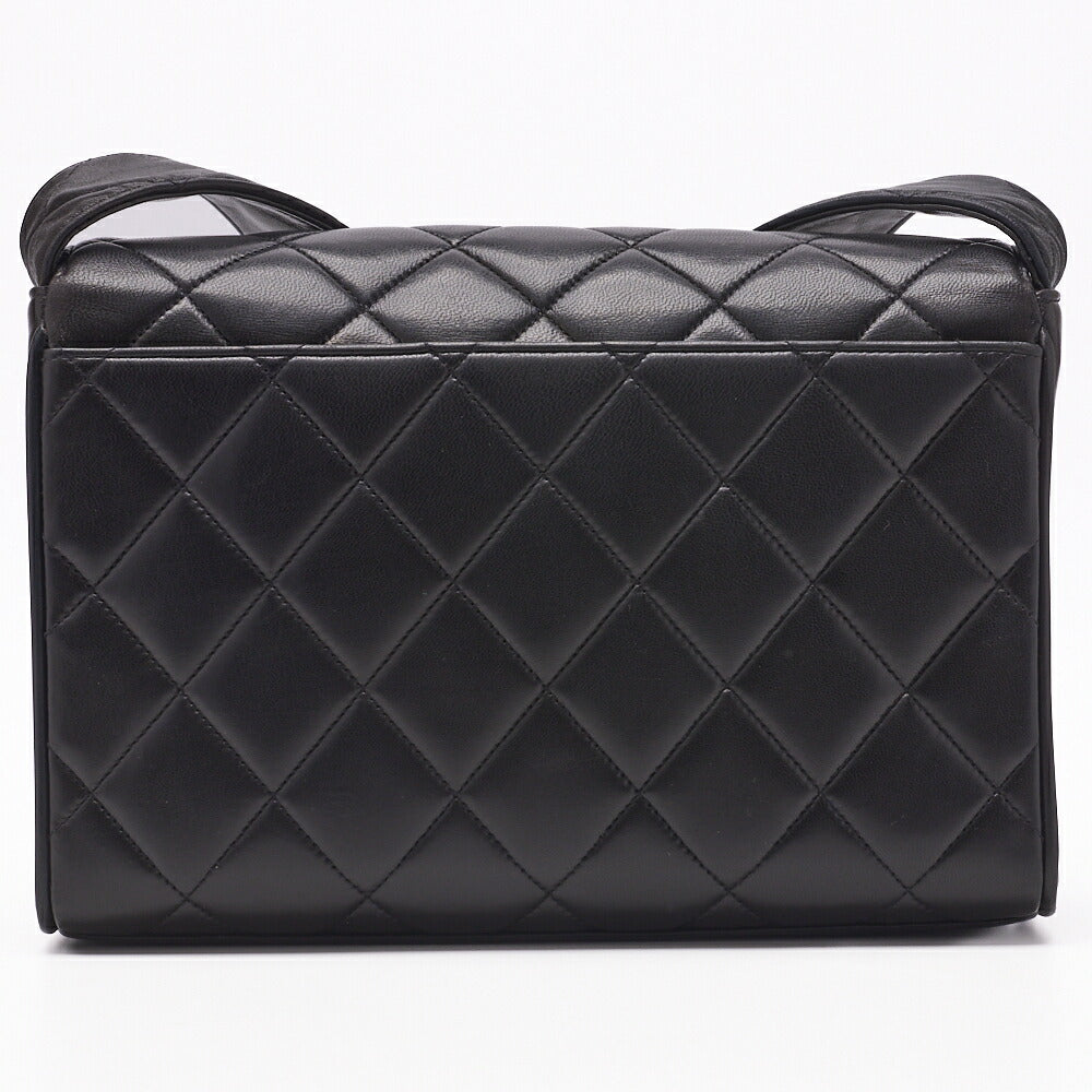 CHANEL Shoulder Bag Matelasse Lambskin Black Gold-Tone Hardware Pre-Owned - Vintage La Charme