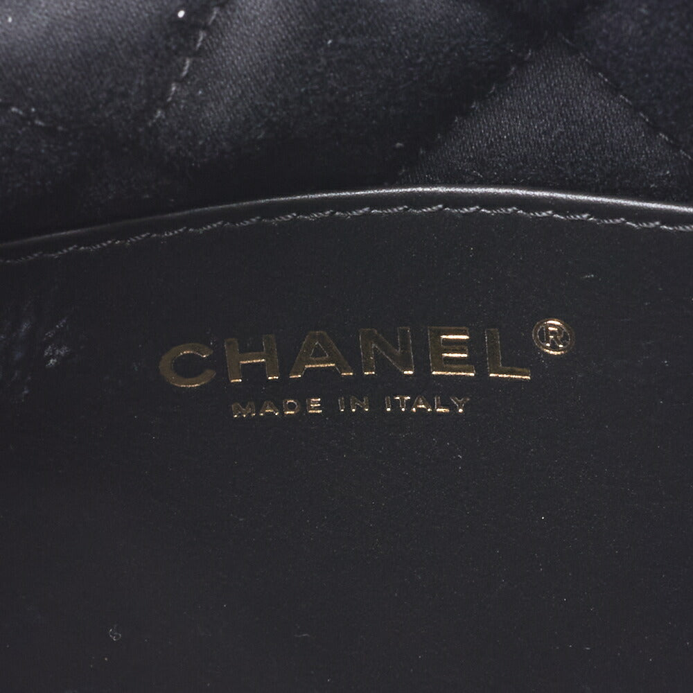 Chanel 22 Mini Chain Shoulder Bag, Drawstring, Calfskin, Black, Gold-Tone Hardware, Pre-Owned - Vintage La Charme