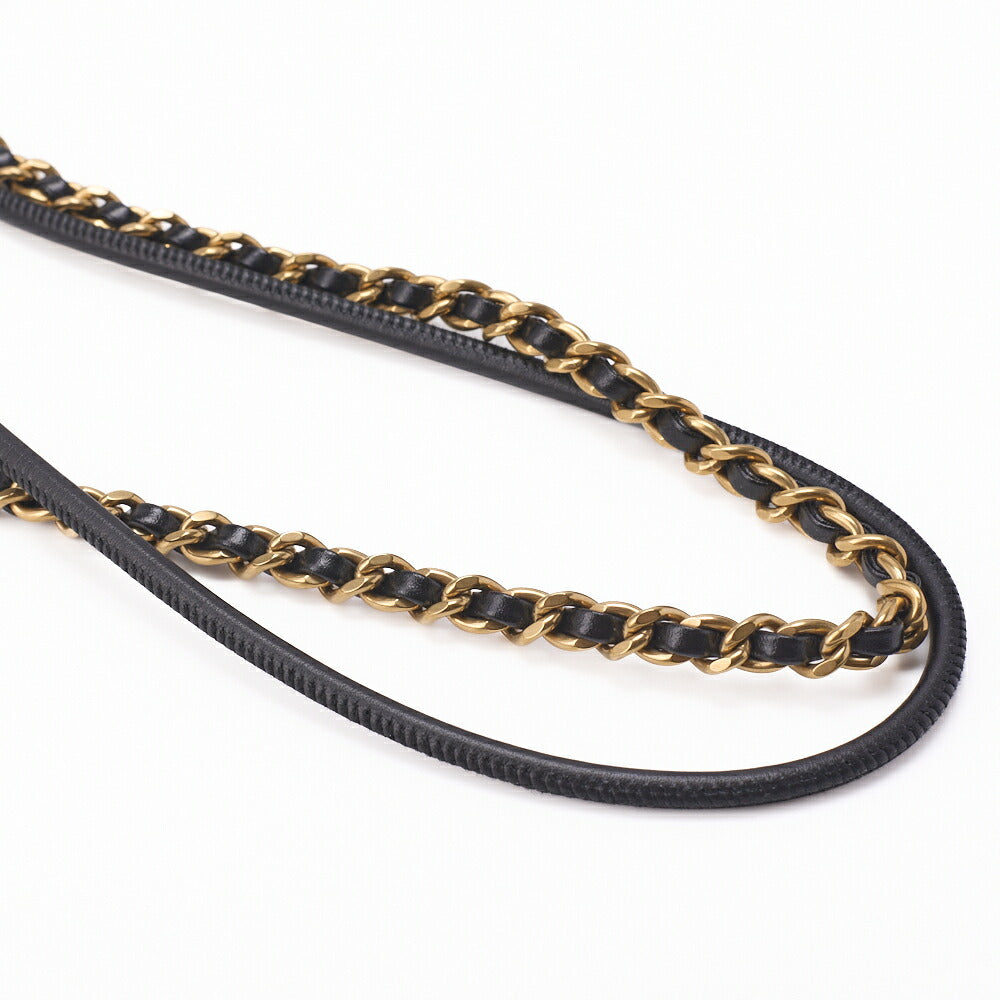 Chanel 22 Mini Chain Shoulder Bag, Drawstring, Calfskin, Black, Gold-Tone Hardware, Pre-Owned - Vintage La Charme