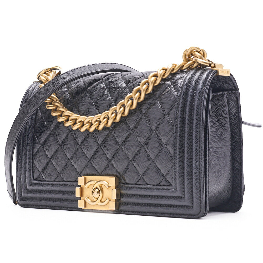 CHANEL Shoulder Tote Bag Matelasse Caviar Skin Black Gold-Tone Hardware Pre-Owned - Vintage La Charme