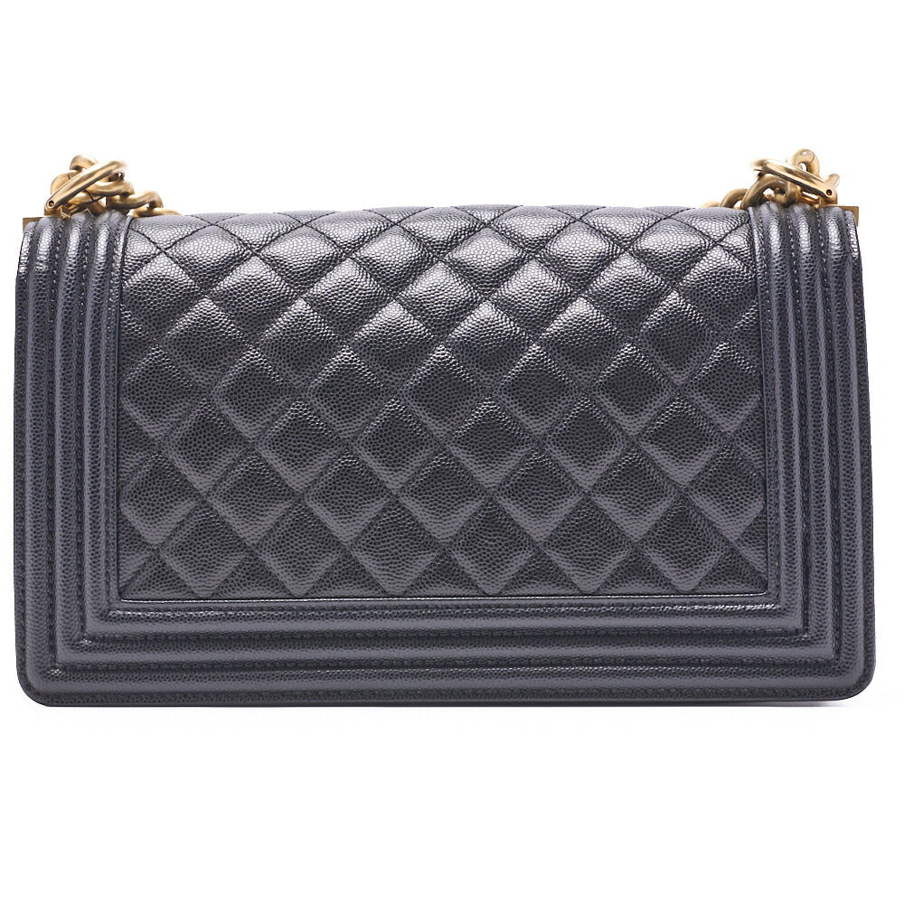 CHANEL Shoulder Tote Bag Matelasse Caviar Skin Black Gold-Tone Hardware Pre-Owned - Vintage La Charme