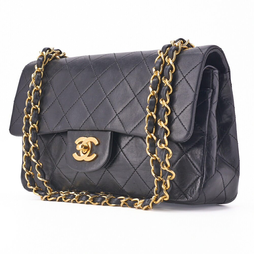 CHANEL Chain Shoulder Bag Matelasse Double Flap 23 Lambskin Black Gold-Tone Hardware Pre-Owned - Vintage La Charme