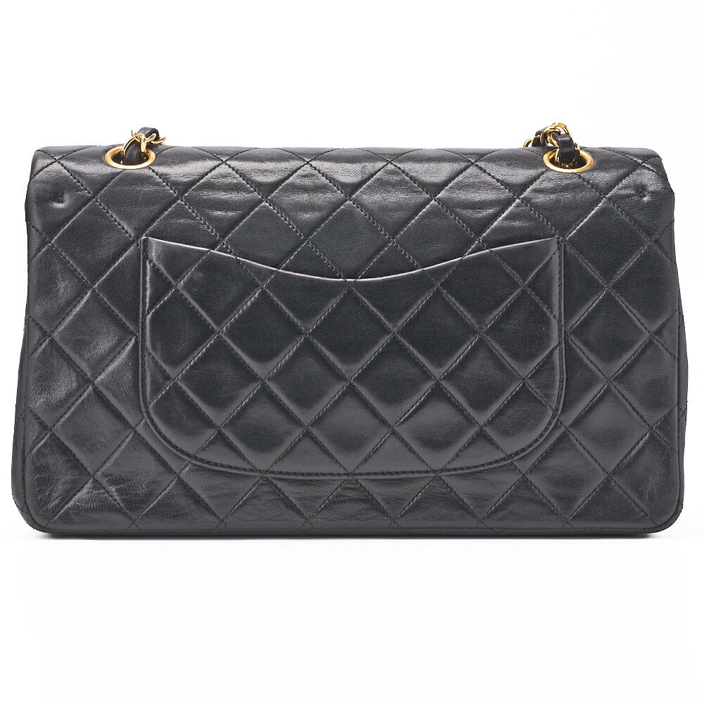 CHANEL Shoulder Bag Matelasse Double Flap Lambskin Black Gold-Tone Hardware Pre-Owned - Vintage La Charme
