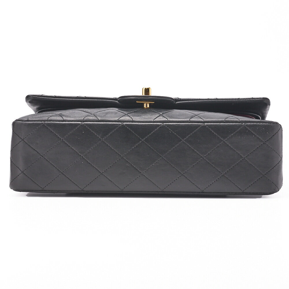 CHANEL Shoulder Bag Matelasse Double Flap Lambskin Black Gold-Tone Hardware Pre-Owned - Vintage La Charme