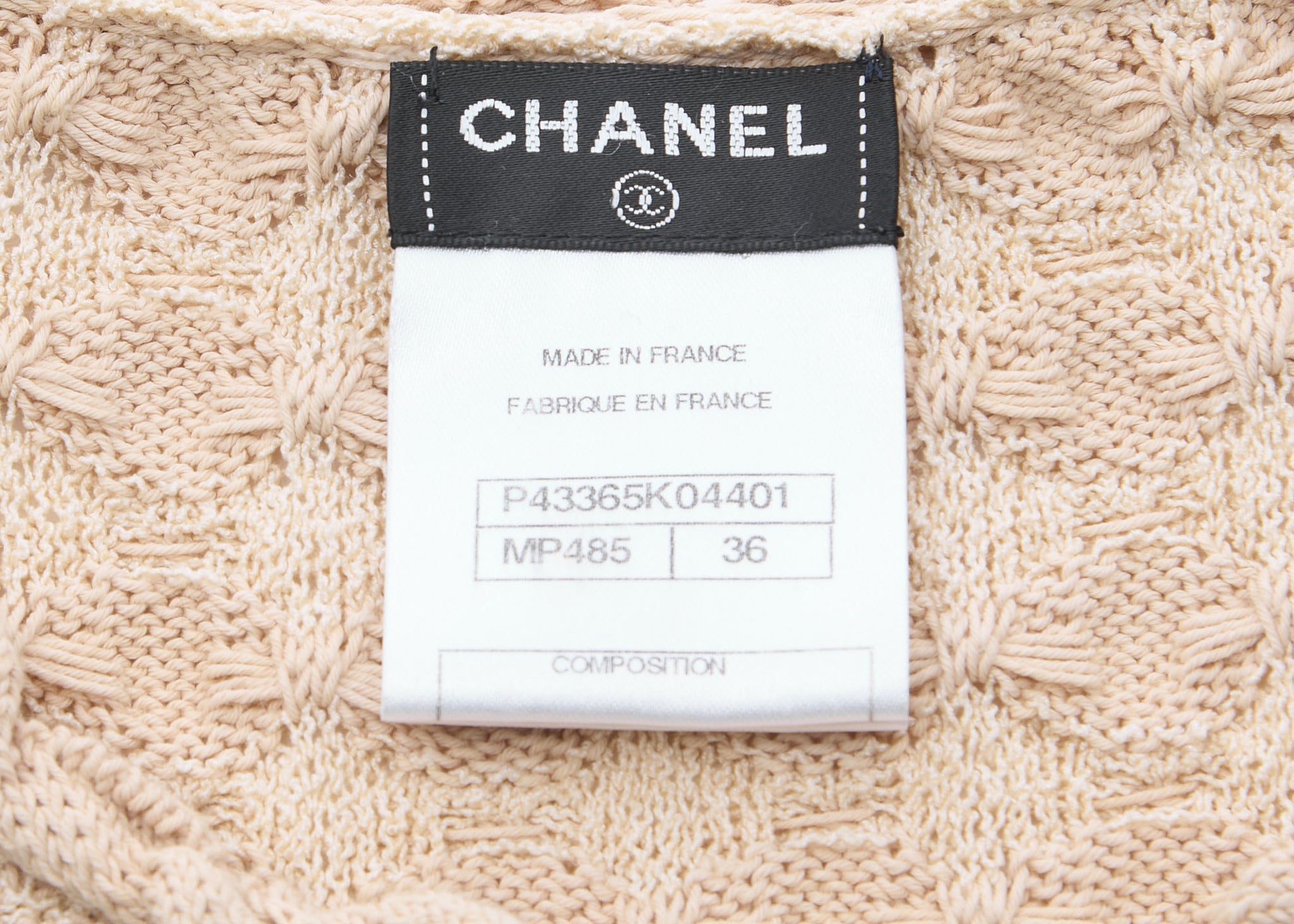 CHANEL Cardigan, Coco Button, Knit, Rayon Blend, Beige, Gold-Tone Hardware, Pre-Owned - Vintage La Charme