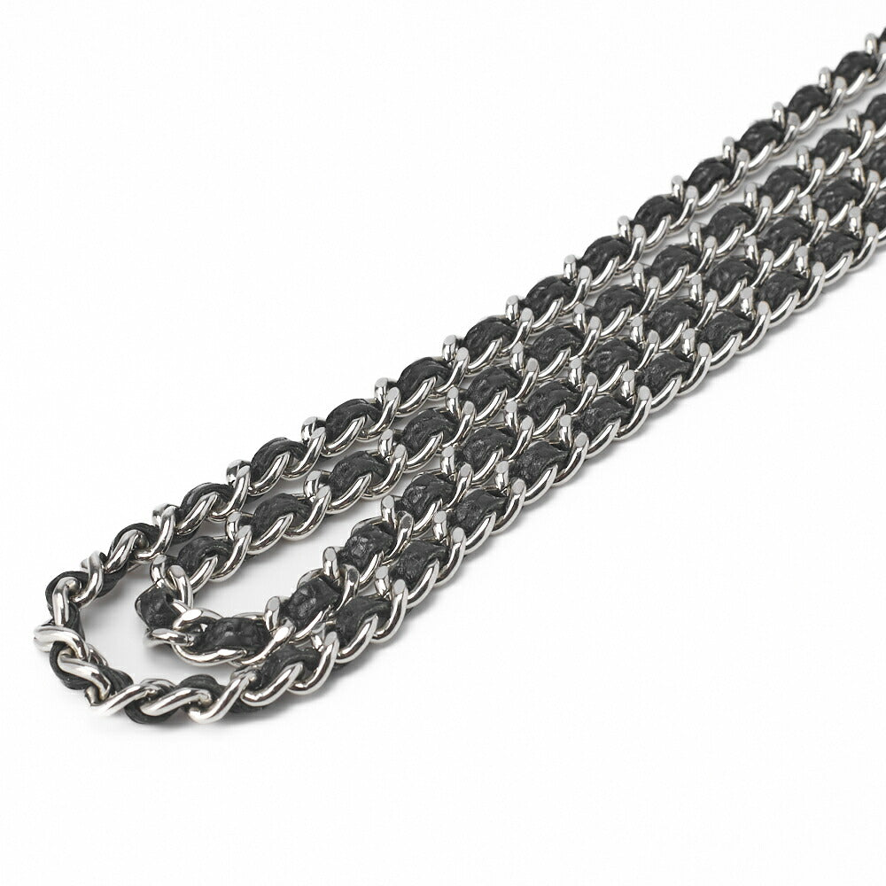 CHANEL Shoulder Bag Chain Wallet Caviar Skin Black Silver-Tone Hardware Pre-Owned - Vintage La Charme
