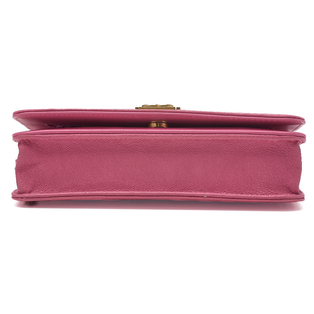 CHANEL Boy Chanel Matelasse Chain Wallet Caviar Skin Pink Gold-Tone Hardware Pre-Owned - Vintage La Charme