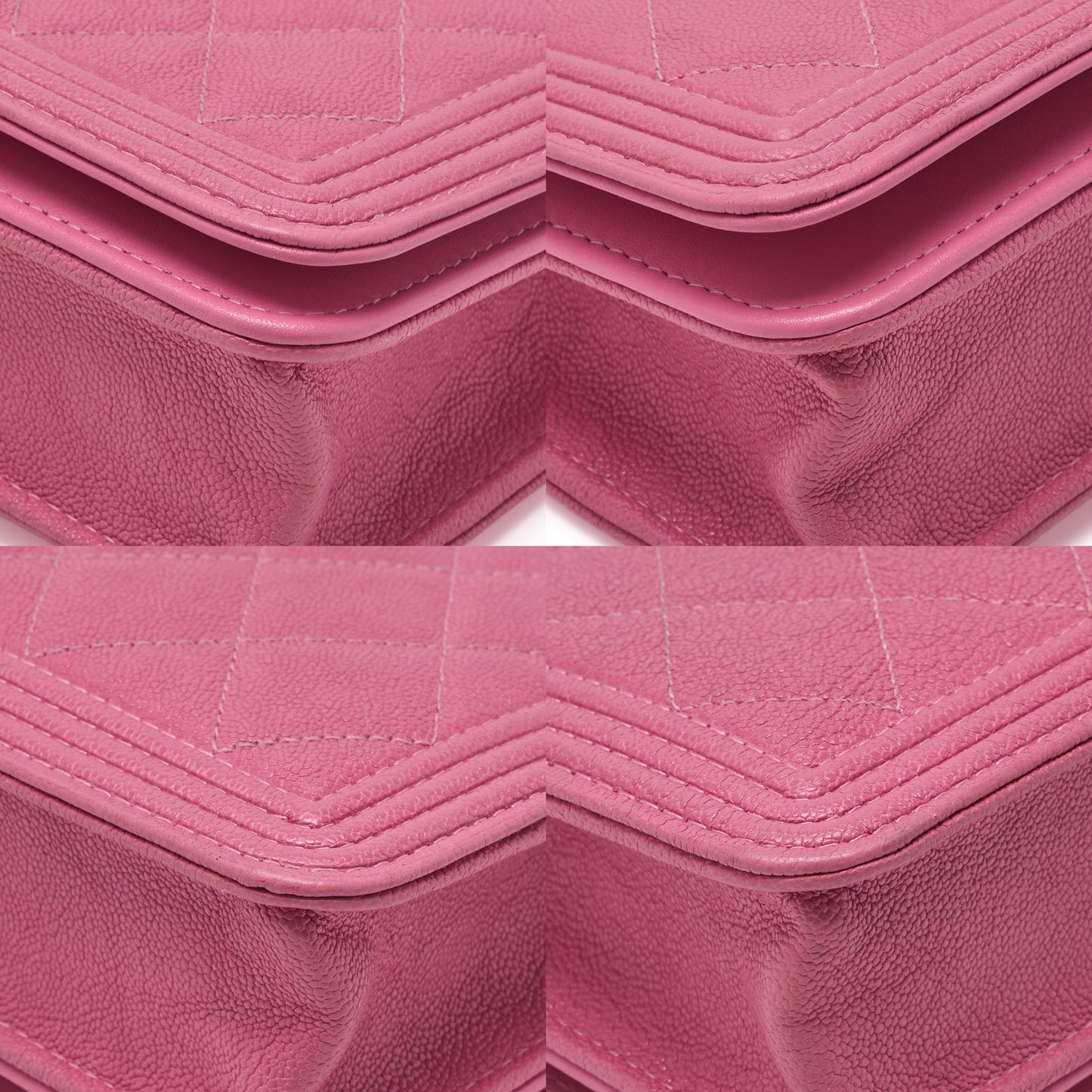 CHANEL Boy Chanel Matelasse Chain Wallet Caviar Skin Pink Gold-Tone Hardware Pre-Owned - Vintage La Charme