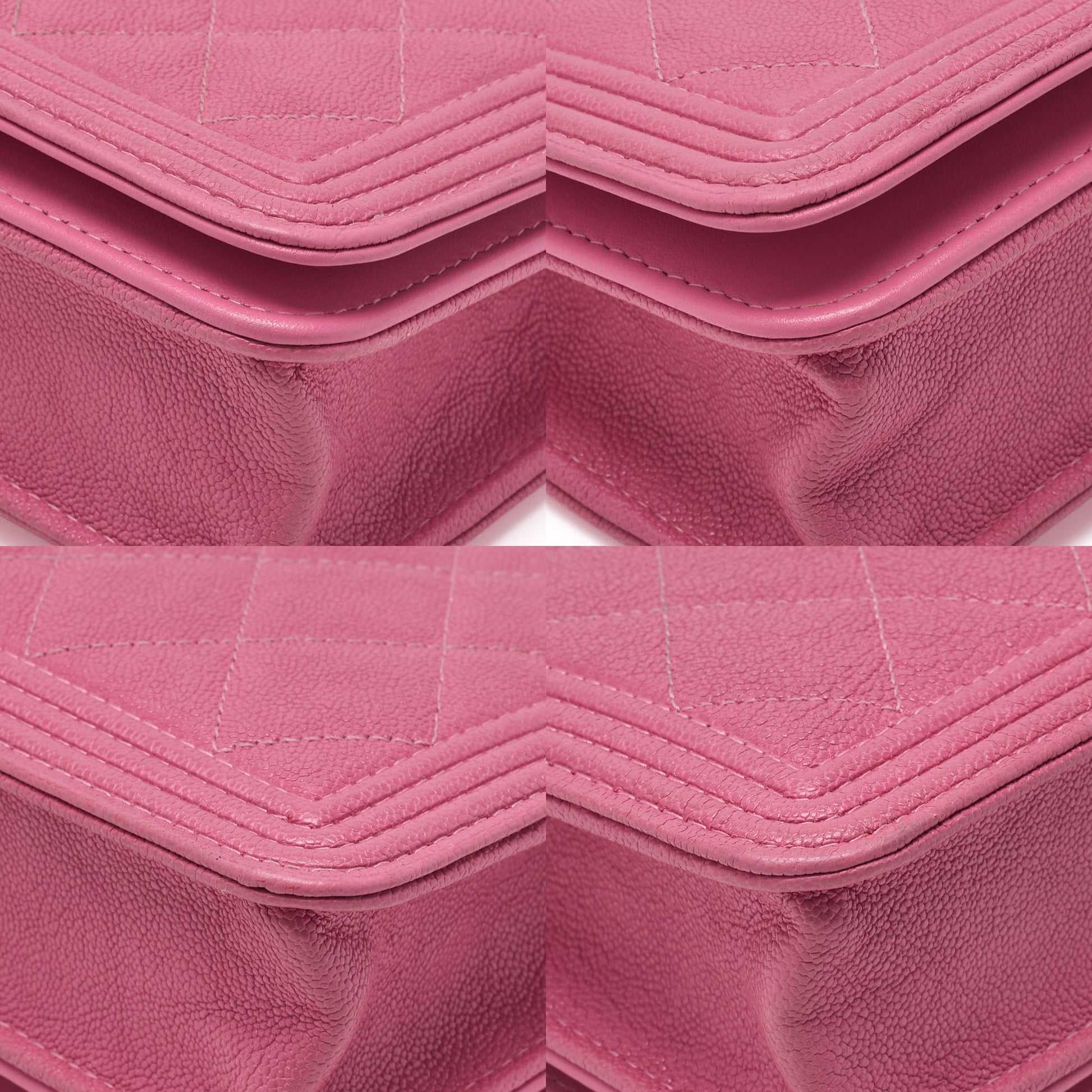 CHANEL Boy Chanel Matelasse Chain Wallet Caviar Skin Pink Gold-Tone Hardware Pre-Owned - Vintage La Charme