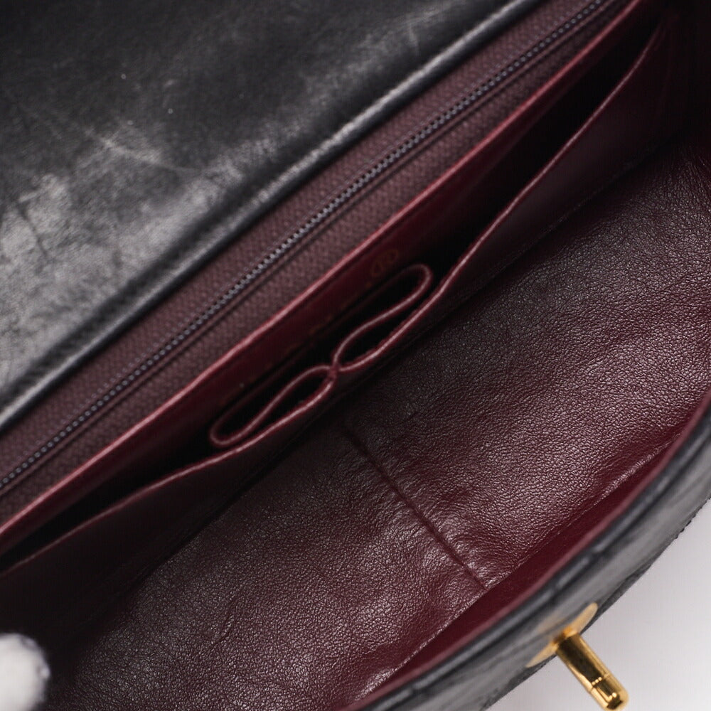 CHANEL Shoulder Bag Mini Matelasse Lambskin Black Gold-Tone Hardware Pre-Owned - Vintage La Charme