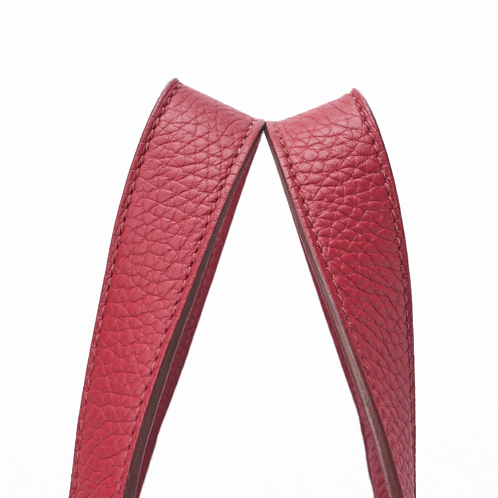 HERMES Picotin Lock PM Handbag Tryon Clemence Rouge Garance Silver-Tone Hardware Pre-Owned - Vintage La Charme